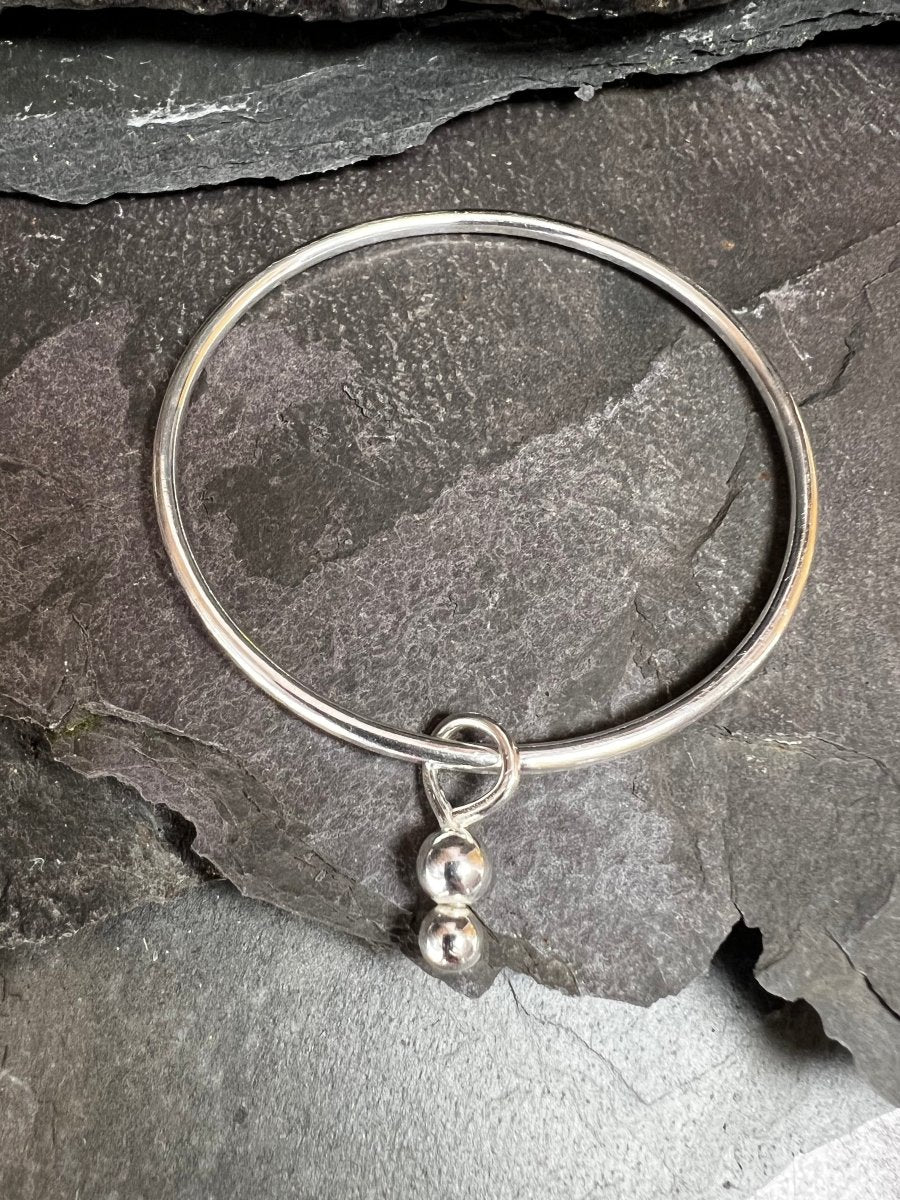 Sterling Silver Bauble Charm Bangle - Kerry Gallop Jewellery