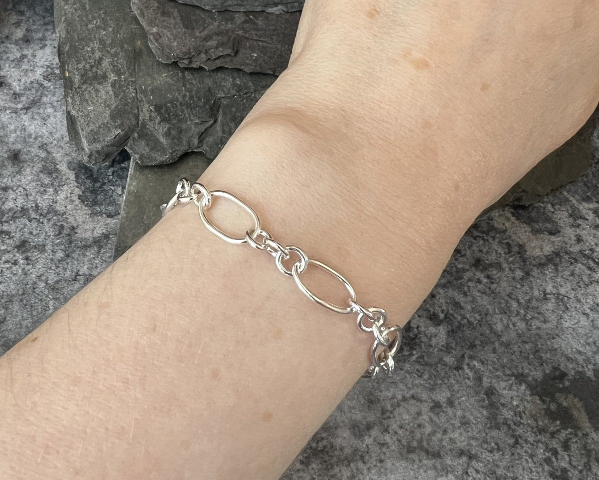 Sterling Silver Fetter and Three - Link Bracelet - Kerry Gallop Jewellery