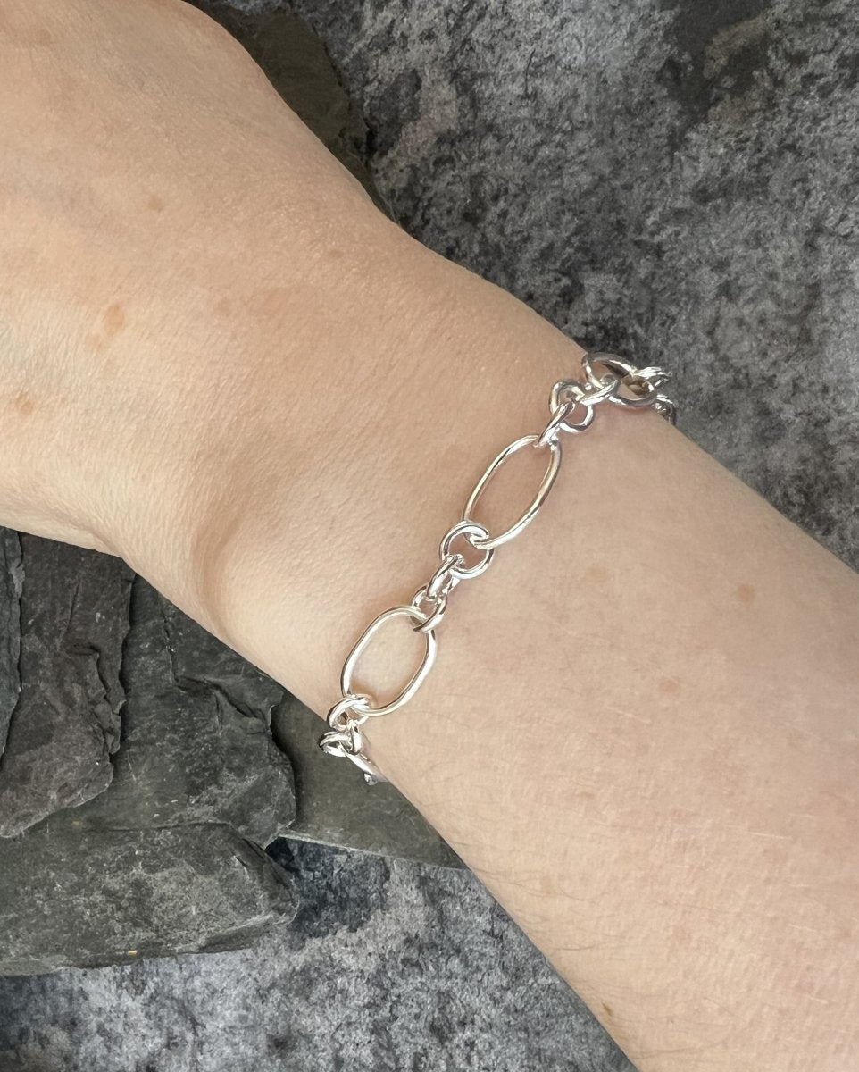 Sterling Silver Fetter and Three - Link Bracelet - Kerry Gallop Jewellery