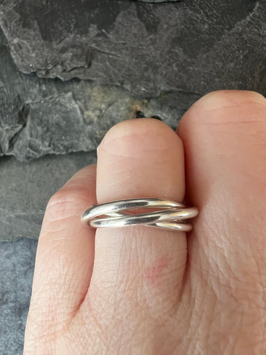 Sterling Silver Interlocking Rings - Kerry Gallop Jewellery