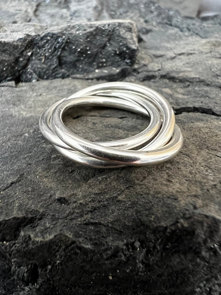 Sterling Silver Interlocking Rings - Kerry Gallop Jewellery