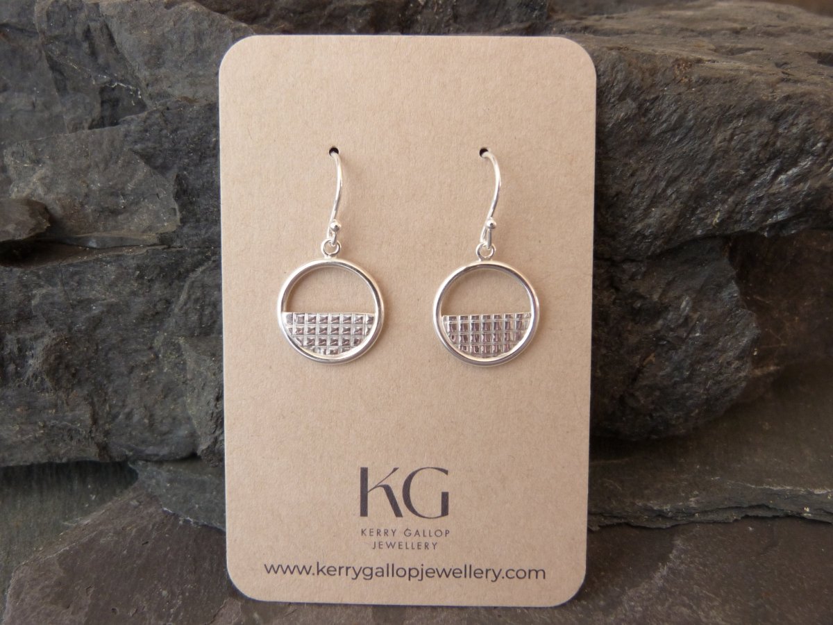 Sterling Silver Lattice Halo Earrings - Kerry Gallop Jewellery