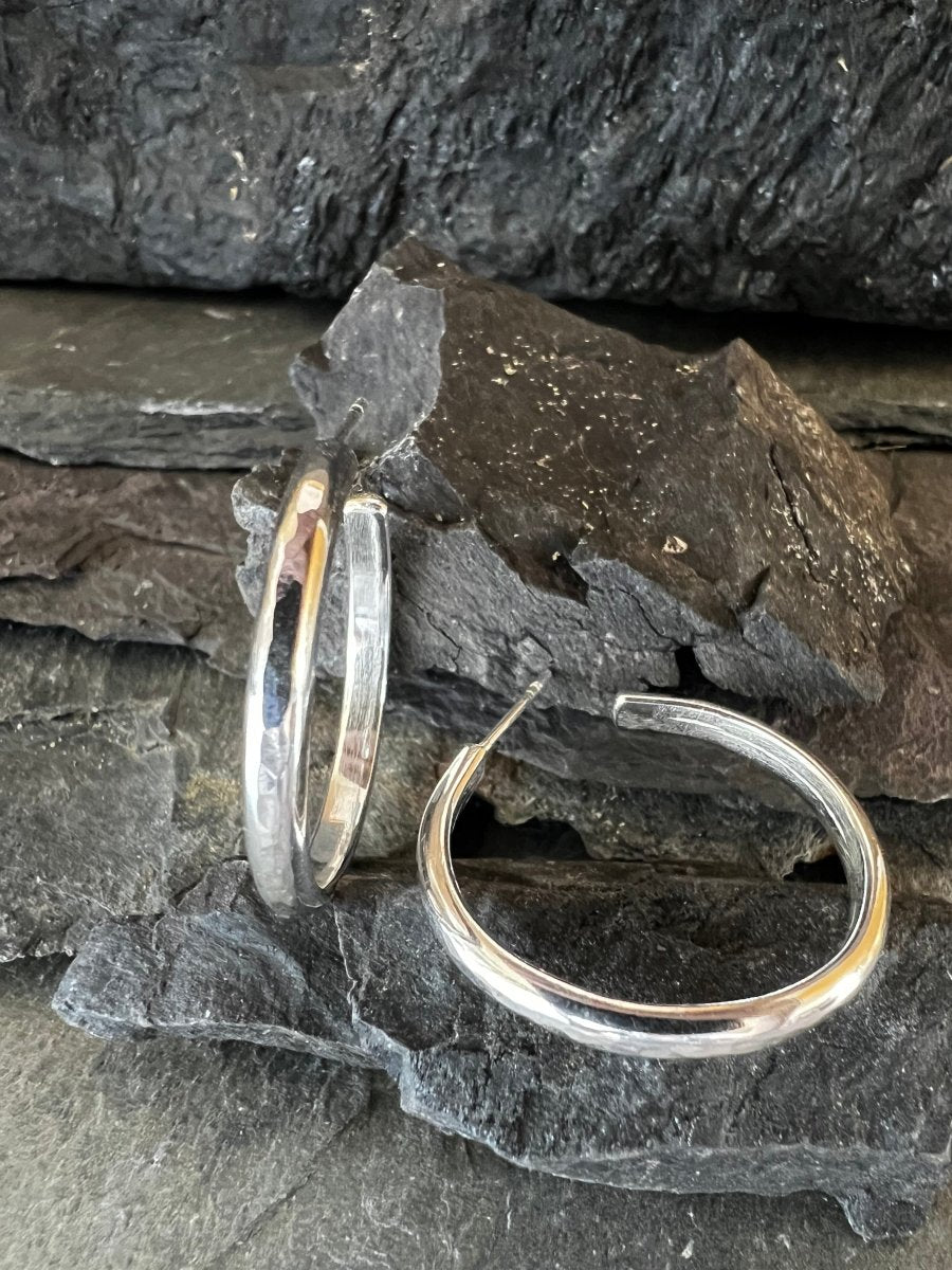 Sterling Silver Minimal Luxe Hoop Earrings - Kerry Gallop Jewellery