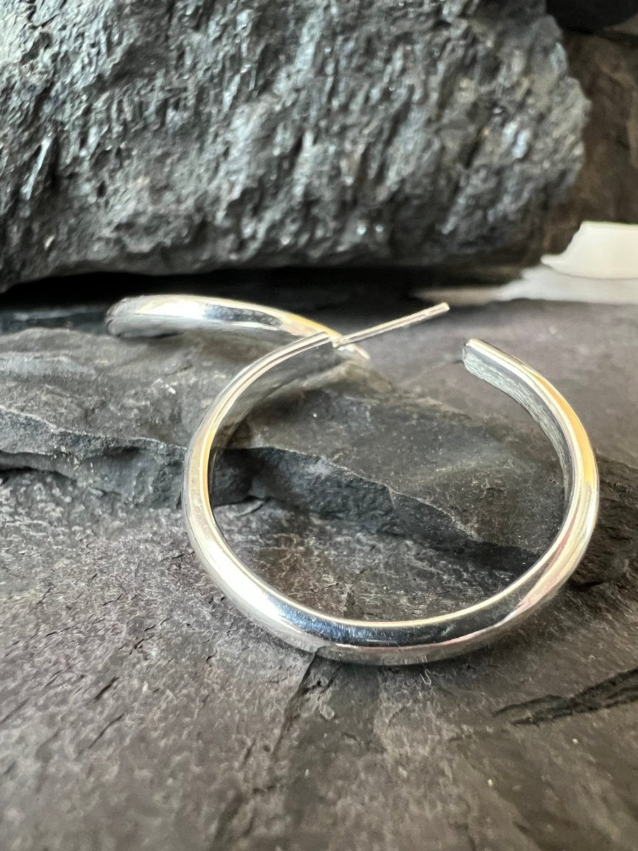 Sterling Silver Minimal Luxe Hoop Earrings - Kerry Gallop Jewellery