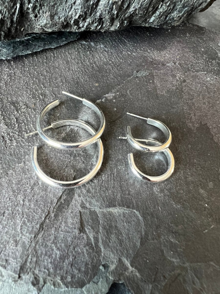 Sterling Silver Minimal Luxe Hoop Earrings - Kerry Gallop Jewellery