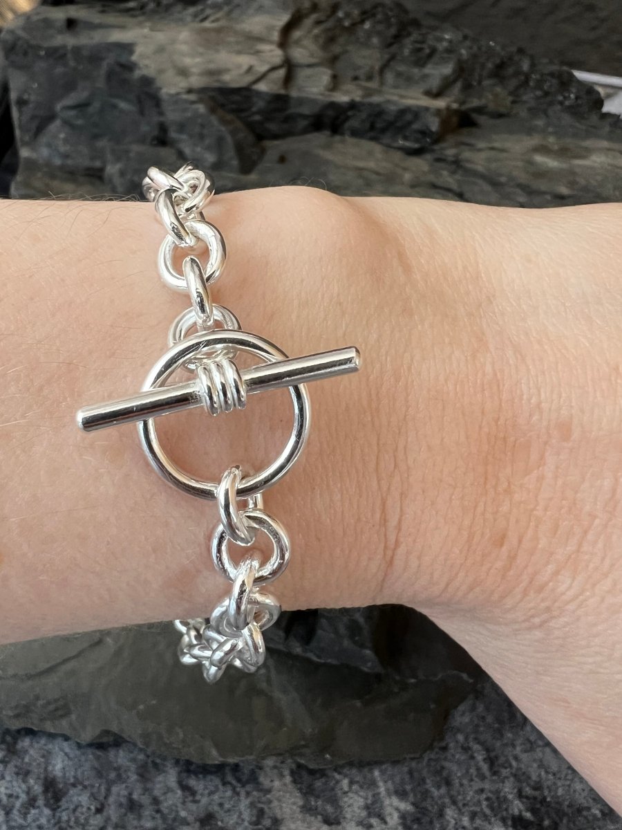 Sterling Silver Nova Oval Loop Toggle Bracelet - Kerry Gallop Jewellery