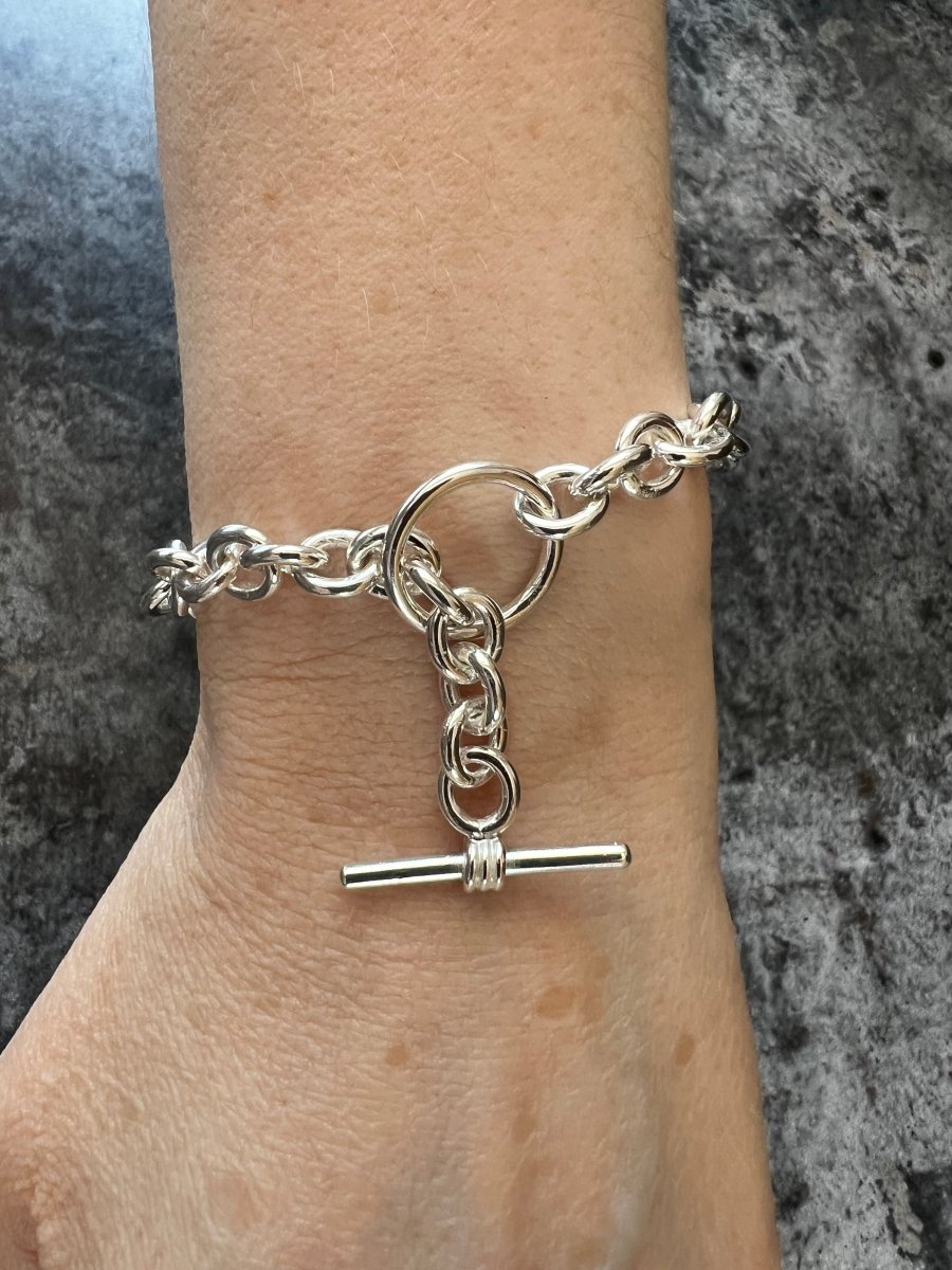 Sterling Silver Nova Oval Loop Toggle Bracelet - Kerry Gallop Jewellery
