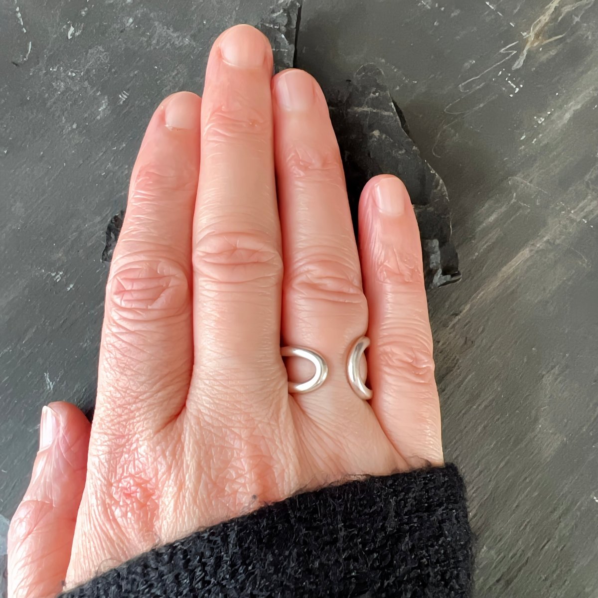Sterling Silver Open End Loop Ring - Kerry Gallop Jewellery