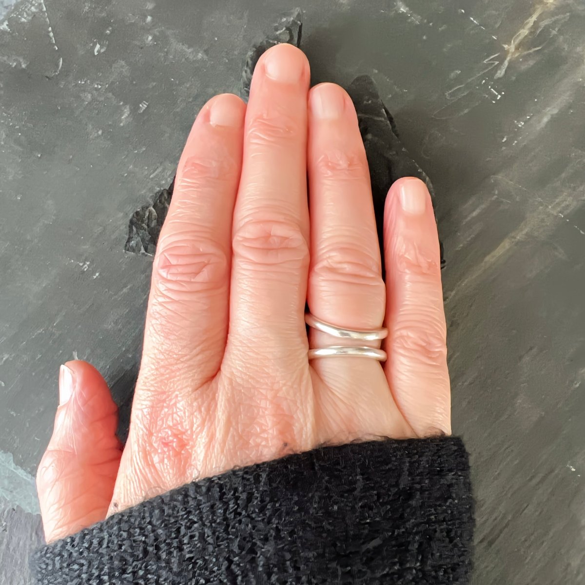 Sterling Silver Open End Loop Ring - Kerry Gallop Jewellery