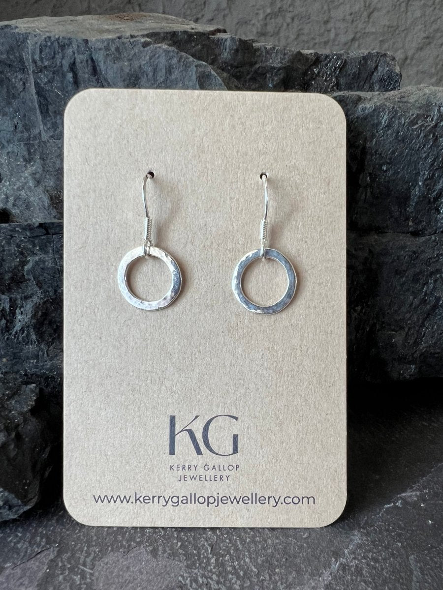 Sterling Silver Textured Radiant Circle Earrings - Kerry Gallop Jewellery