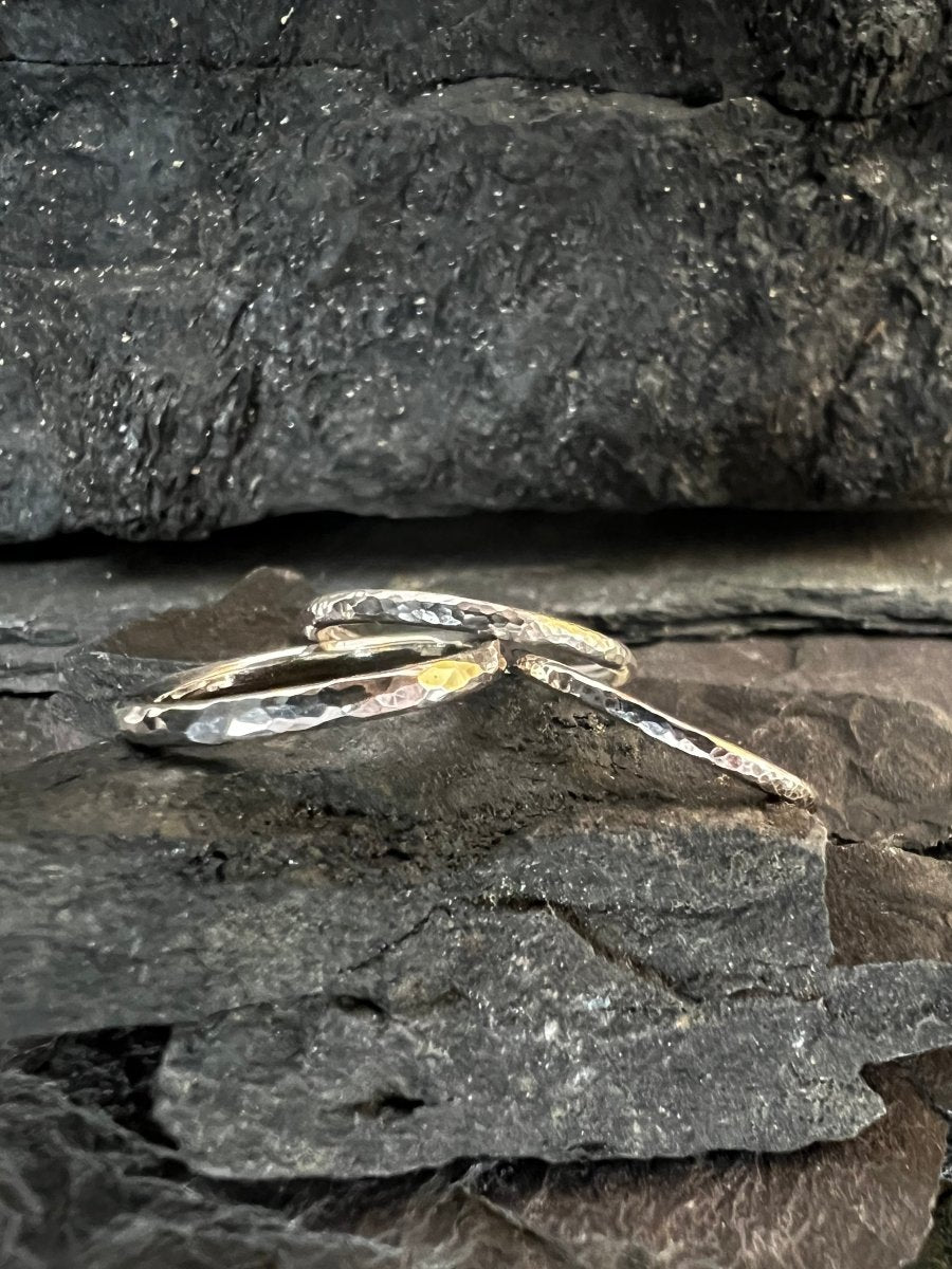 Sterling Silver Thin Textured Stacking Ring - Kerry Gallop Jewellery