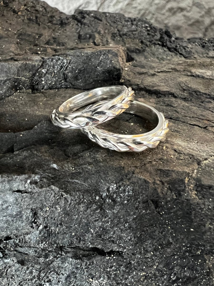 Sterling Silver Twisted Plait Ring - Kerry Gallop Jewellery