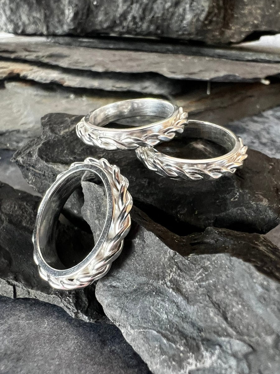 Sterling Silver Twisted Plait Ring - Kerry Gallop Jewellery