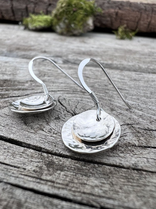 Double Domed Earrings – Recycled Sterling Silver - Kerry Gallop Jewellery