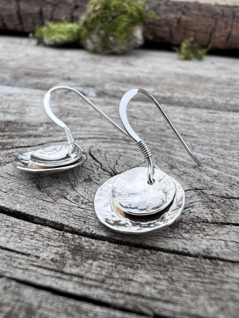 Double Domed Earrings – Recycled Sterling Silver - Kerry Gallop Jewellery