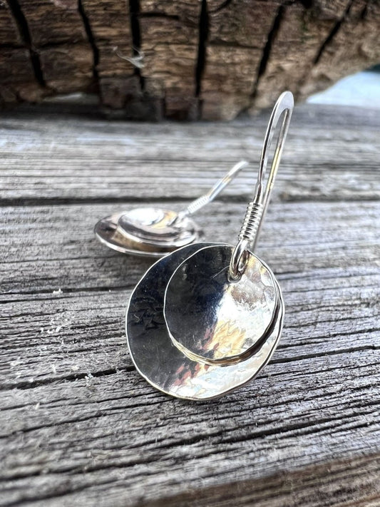 Double Domed Earrings – Recycled Sterling Silver - Kerry Gallop Jewellery
