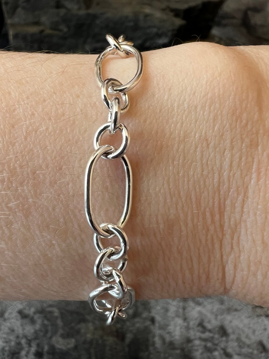 Sterling Silver Fetter and Three - Link Bracelet - Kerry Gallop Jewellery