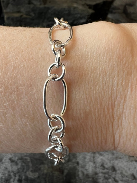 Sterling Silver Fetter and Three - Link Bracelet - Kerry Gallop Jewellery