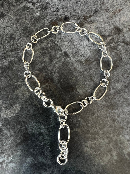 Sterling Silver Fetter and Three - Link Bracelet - Kerry Gallop Jewellery