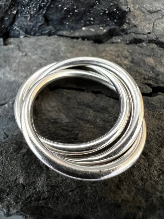Sterling Silver Interlocking Rings - Kerry Gallop Jewellery