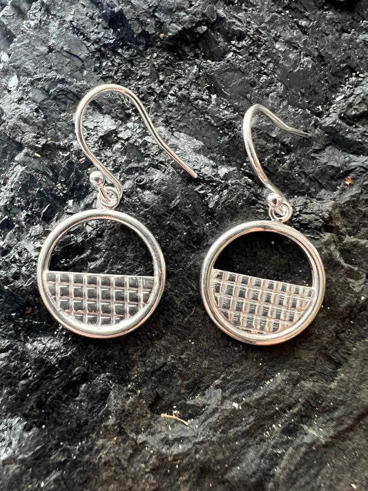 Sterling Silver Lattice Halo Earrings - Kerry Gallop Jewellery