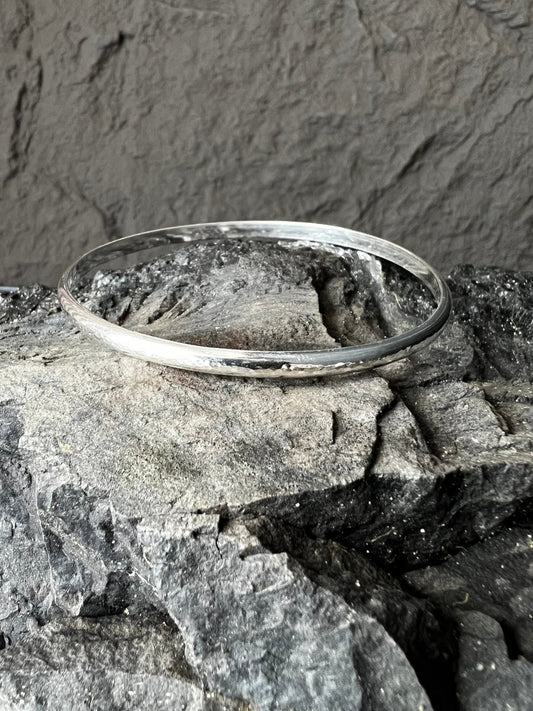 Sterling Silver Minimal Luxe Bangle - Kerry Gallop Jewellery