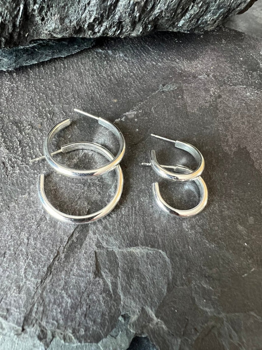 Sterling Silver Minimal Luxe Hoop Earrings - Kerry Gallop Jewellery