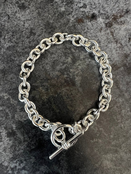 Sterling Silver Nova Oval Loop Toggle Bracelet - Kerry Gallop Jewellery