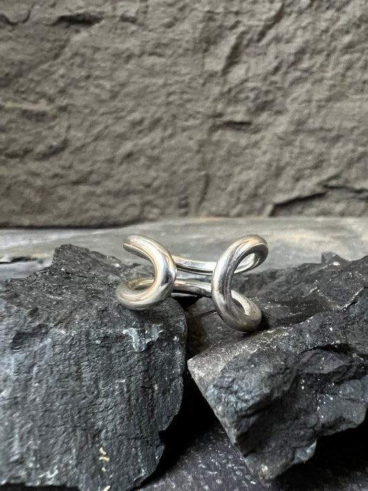 Sterling Silver Open End Loop Ring - Kerry Gallop Jewellery
