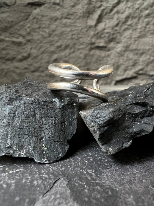 Sterling Silver Open End Loop Ring - Kerry Gallop Jewellery