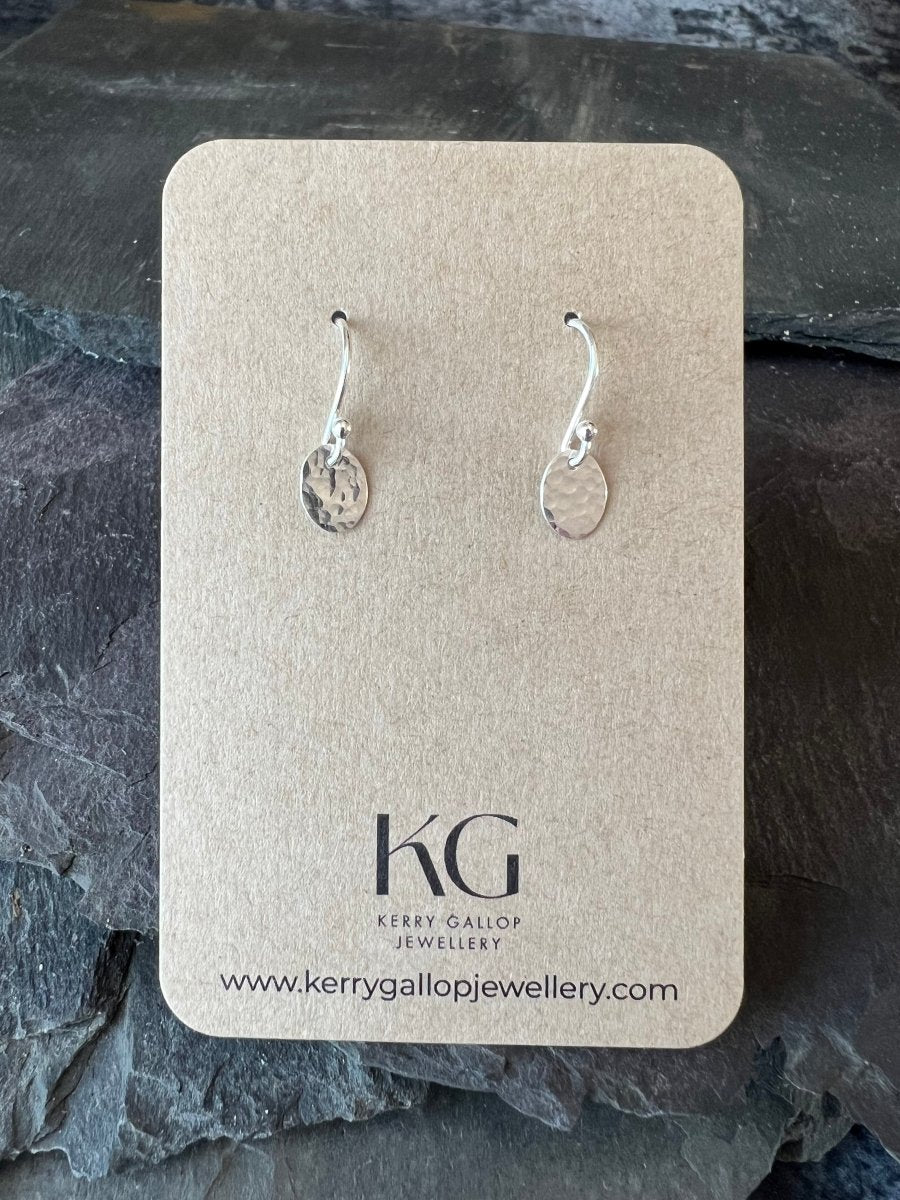 Sterling Silver Petite Textured Oval Earrings - Kerry Gallop Jewellery
