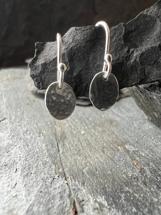 Sterling Silver Petite Textured Oval Earrings - Kerry Gallop Jewellery