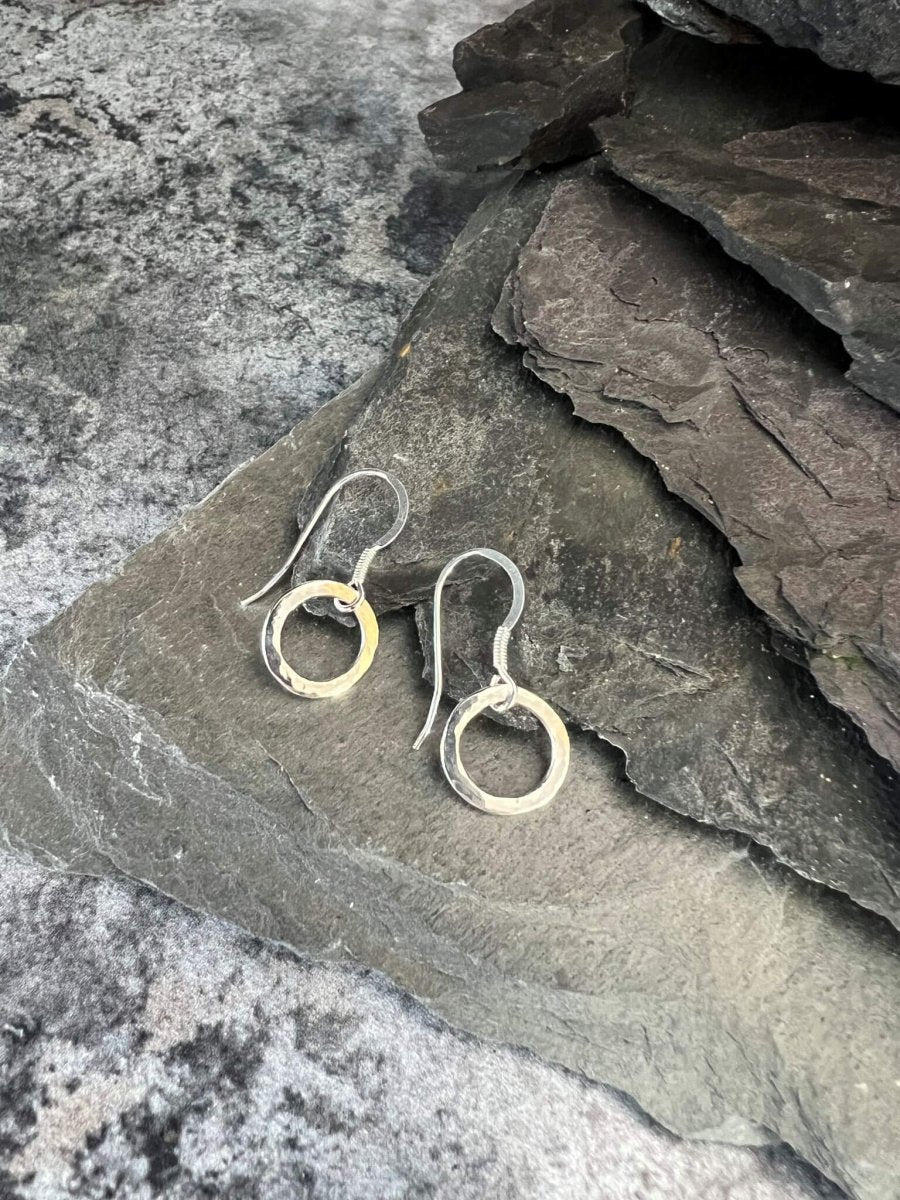 Sterling Silver Textured Radiant Circle Earrings - Kerry Gallop Jewellery