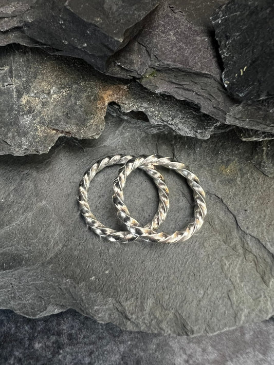 Sterling Silver Thin Square Twist Ring - Kerry Gallop Jewellery