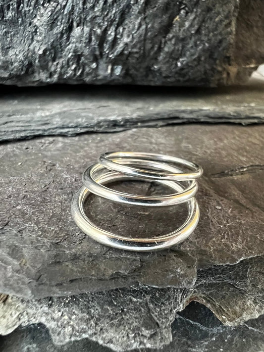 Sterling Silver Thin Stacking Ring - Kerry Gallop Jewellery