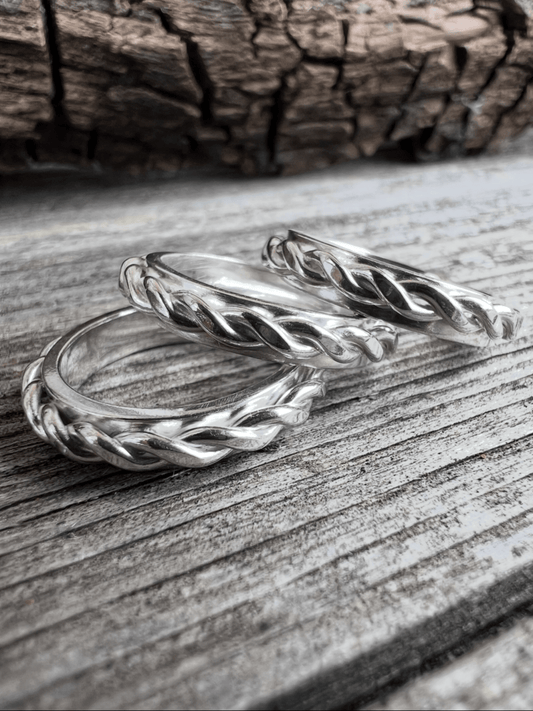 Twisted Plait Ring – Recycled Sterling Silver - Kerry Gallop Jewellery